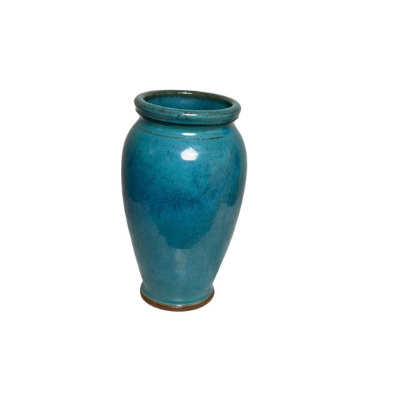 Handmade Blue Ceramic Vase – Signed Artisan Pottery, Wheel-Thrown Stoneware Vase - Picture 7 of 8